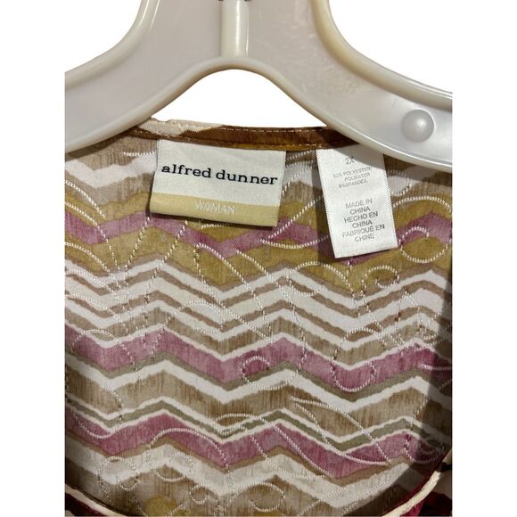 Alfred Dunner Woman Geometric Print Round Neck Tunic 2 Necklaces Size 2x - Picture 5 of 9